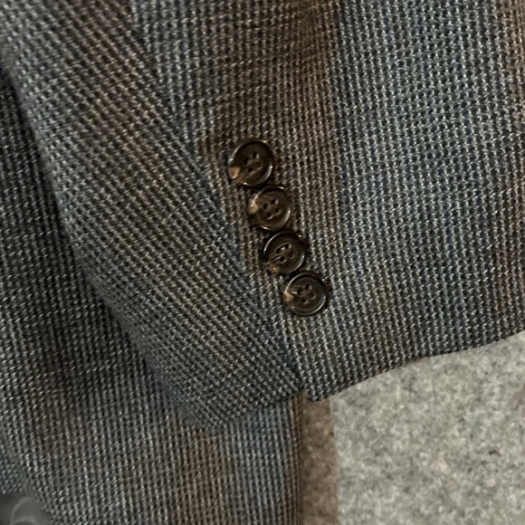 Ralph Lauren Blazer Men's 50R Blue Gray Wool Tweed Check Executive Fit - Picture 15 of 16